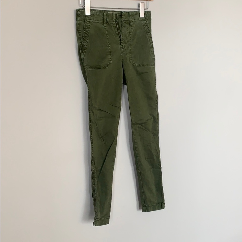 Jcrew Green Pants with ankle zipper